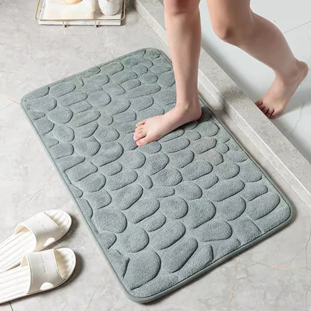 Velona Bath Mat – Soft 3D Pebble Texture