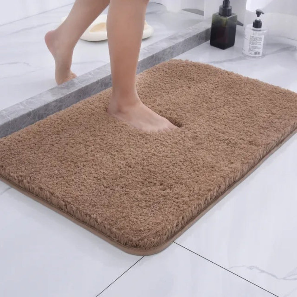 Velonaliving - Microfiber Plush Bathroom Rug